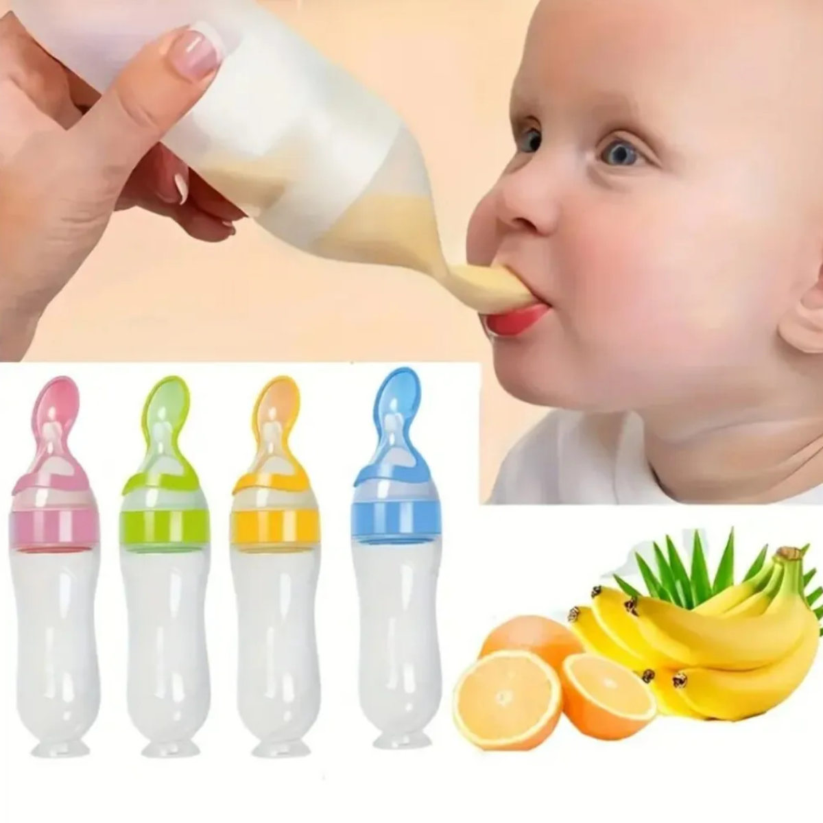 Mamadera De Silicona Con Cuchara Bebé-5