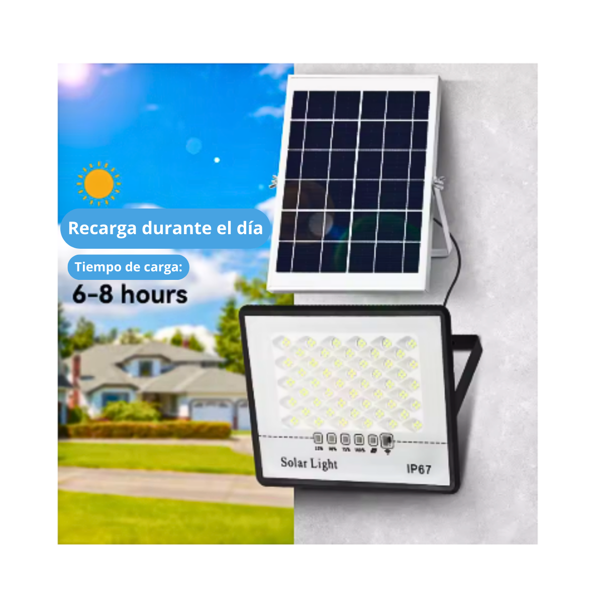 Foco Reflector Exterior Recarga Solar 300w Ahorra Energía-1
