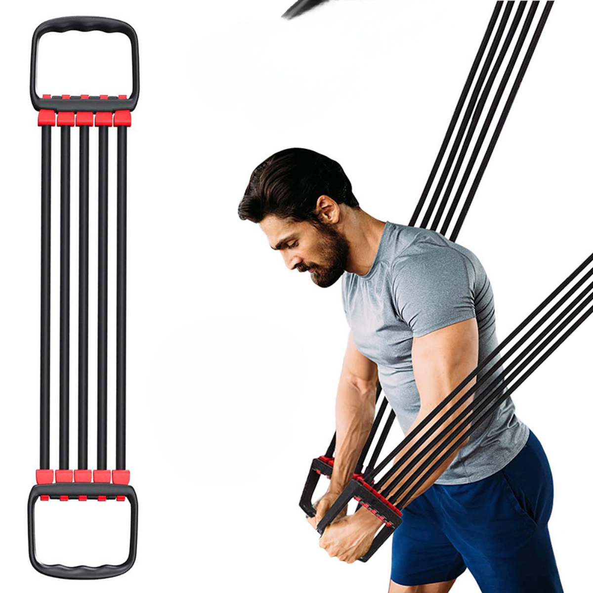 Tensor De Pecho 5 Resortes Ejercitador Muscular Fitness-0