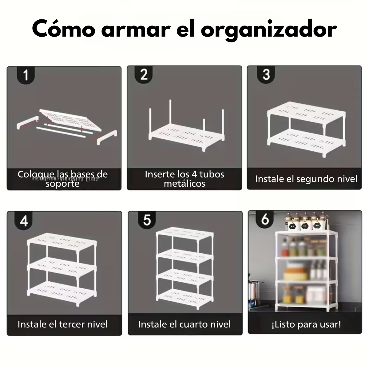 Estante Organizador Cocina Multiuso 4 Niveles Ruedas 86x44cm-3