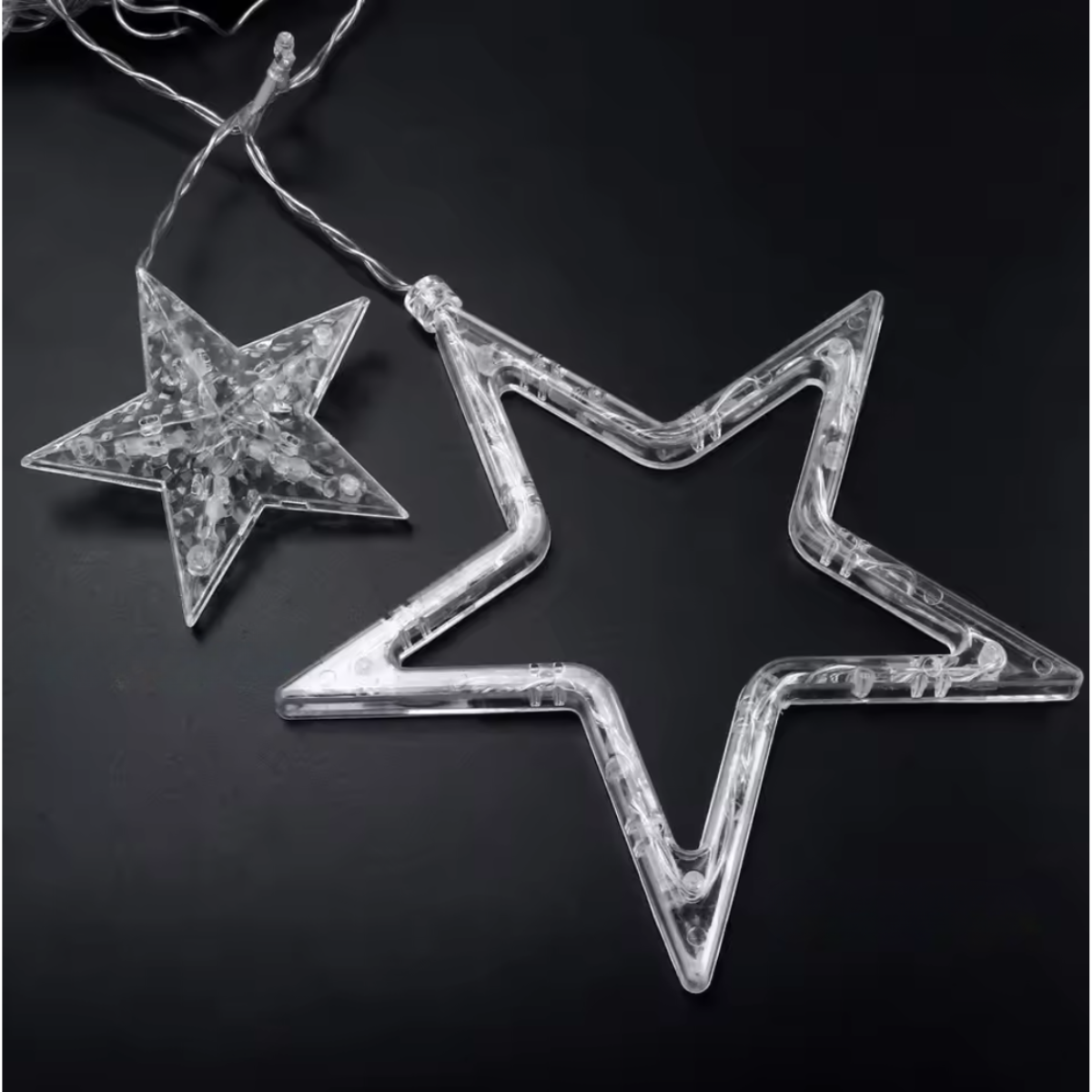 Luz Luces Navidad Cascada Dise o Estrella Calida Amarilla 3m-3