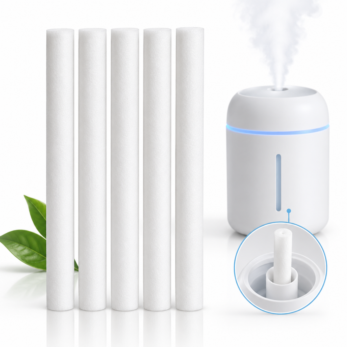 Repuesto 5 Filtros Bastoncillos Algodon Para Humidificador-0