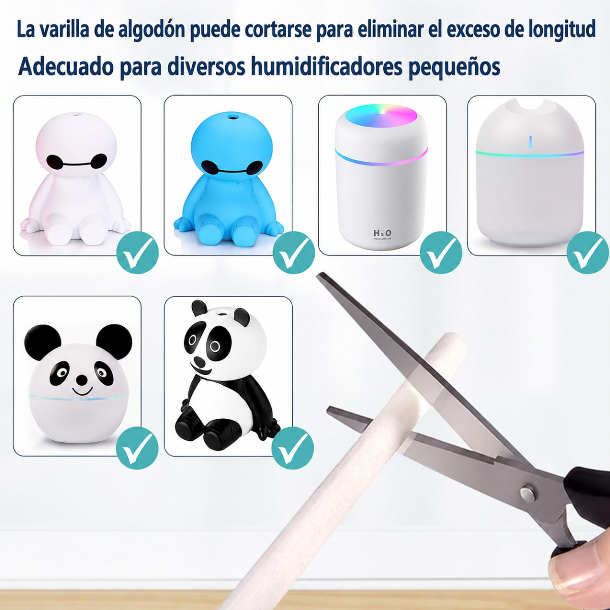 Repuesto 5 Filtros Bastoncillos Algodon Para Humidificador-2