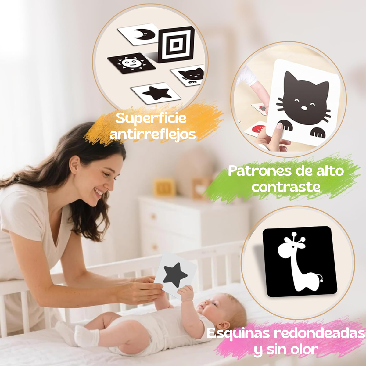 Tarjetas De Estimulacion Visual Didactico Bebes 0 A 3 Meses-5