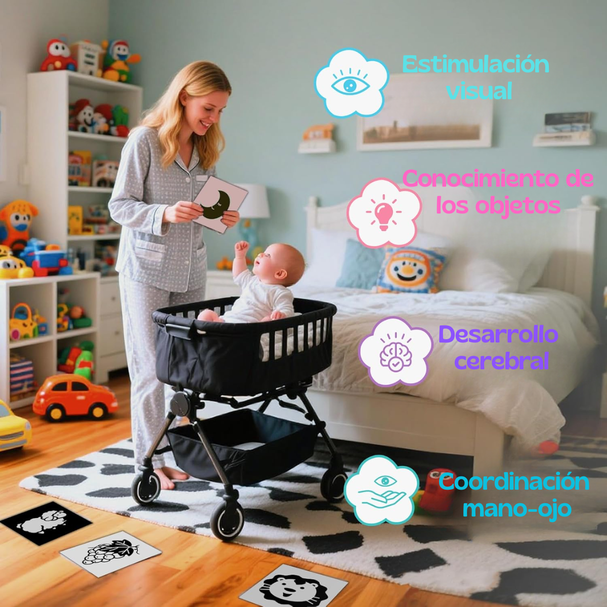 Tarjetas De Estimulacion Visual Didactico Bebes 0 A 3 Meses-6