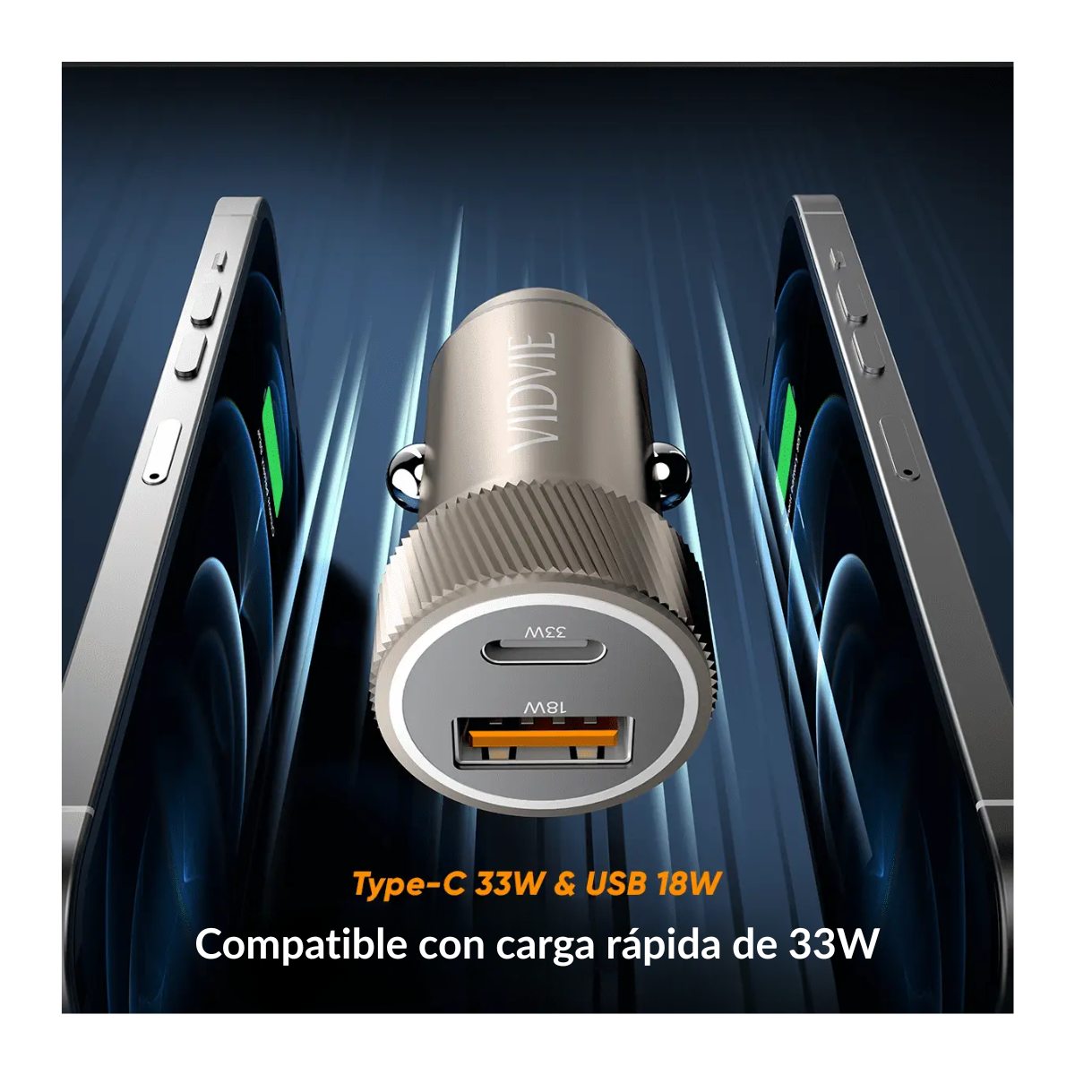 Cargador Adaptador Auto Carga Rapida Doble Usb Y Usb-c-4