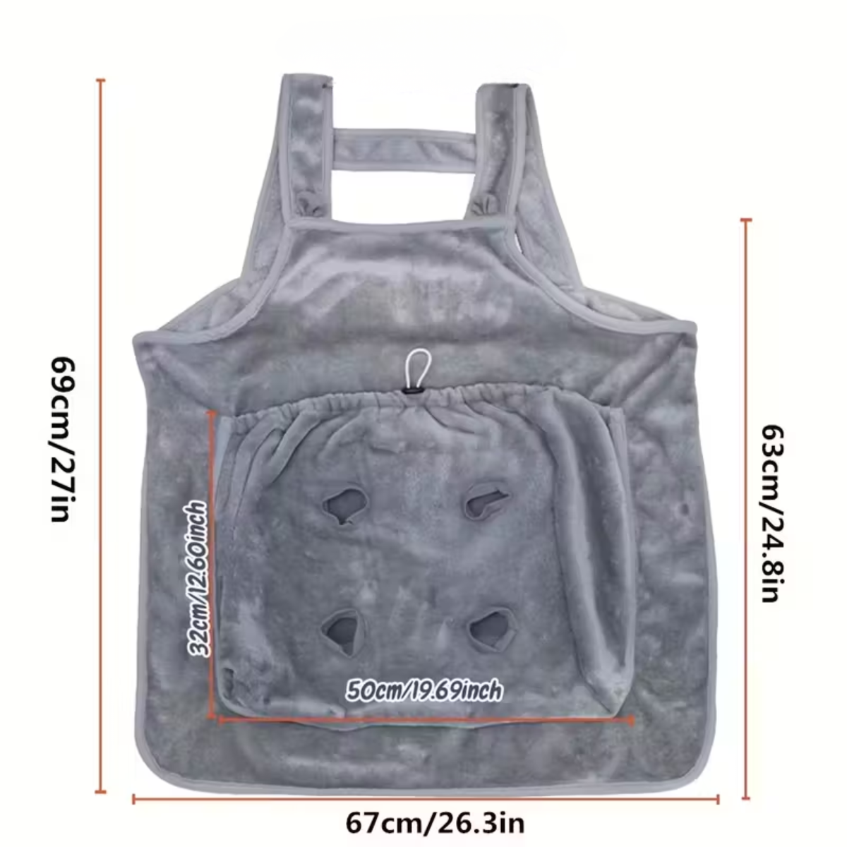 Delantal Porta Gatos Mop Cat Apron Suave Termico Bolsillos-3