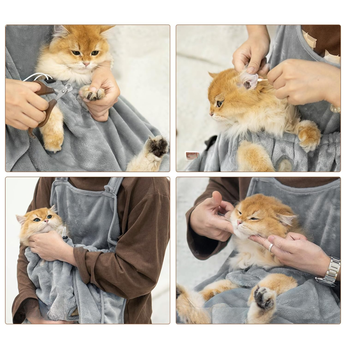 Delantal Porta Gatos Mop Cat Apron Suave Termico Bolsillos-5