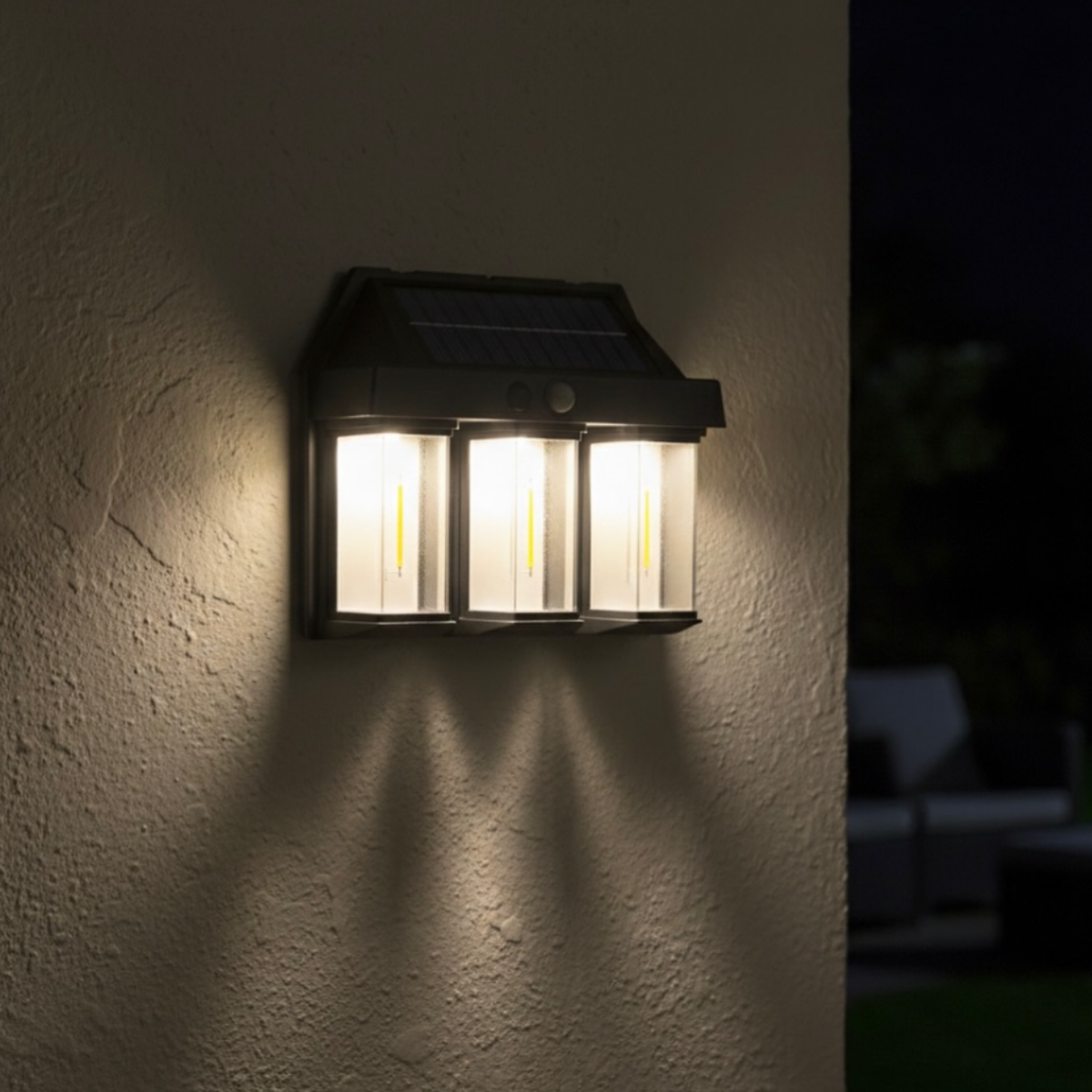 Foco Solar Exterior 3 Luces Led Sensor Movimiento Impermeable-6