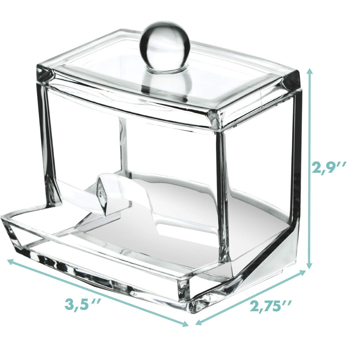 Organizador Acrilico Transparente Con Tapa Cotonetes Algodon-2