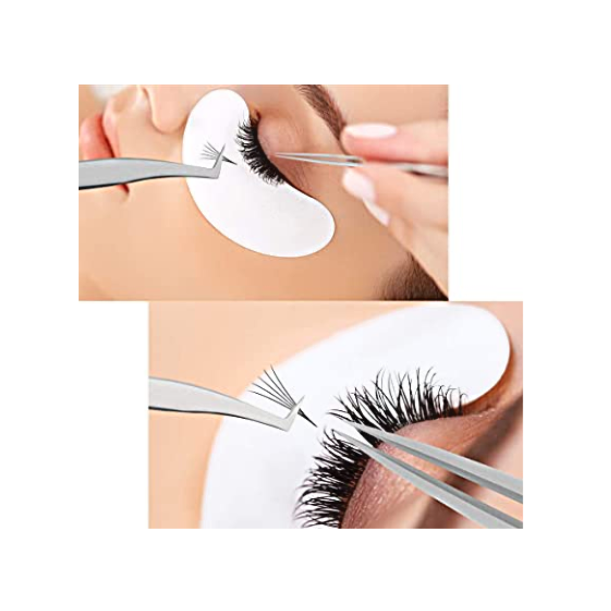 Set Pinza Curva + Pinza Recta Extensiones De Pestañas-3