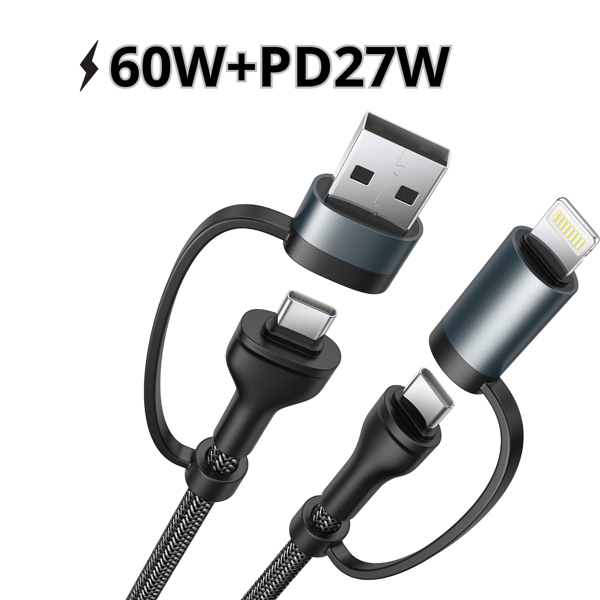 Cable De Datos Multiple Compatible Usb Usb c Ligtning 4 En 1-3