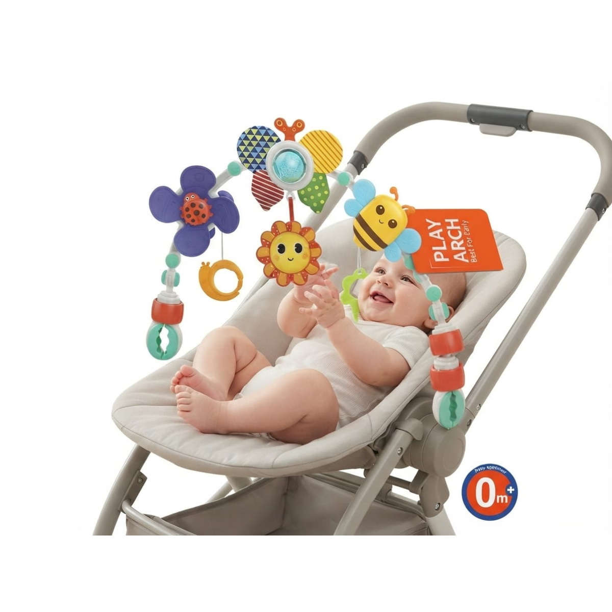Arco Actividades Estimulación Para Bebe Sonidos Coche O Cuna Abeja-3