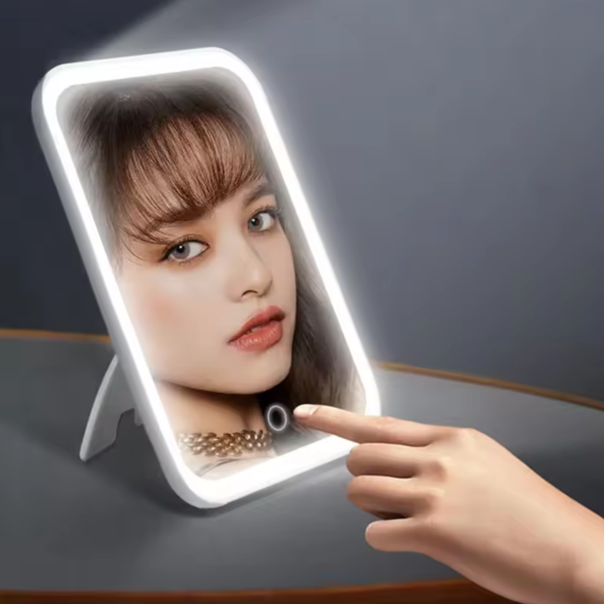 Espejo Maquillaje Vanity Luz Led Recargable Portátil-7