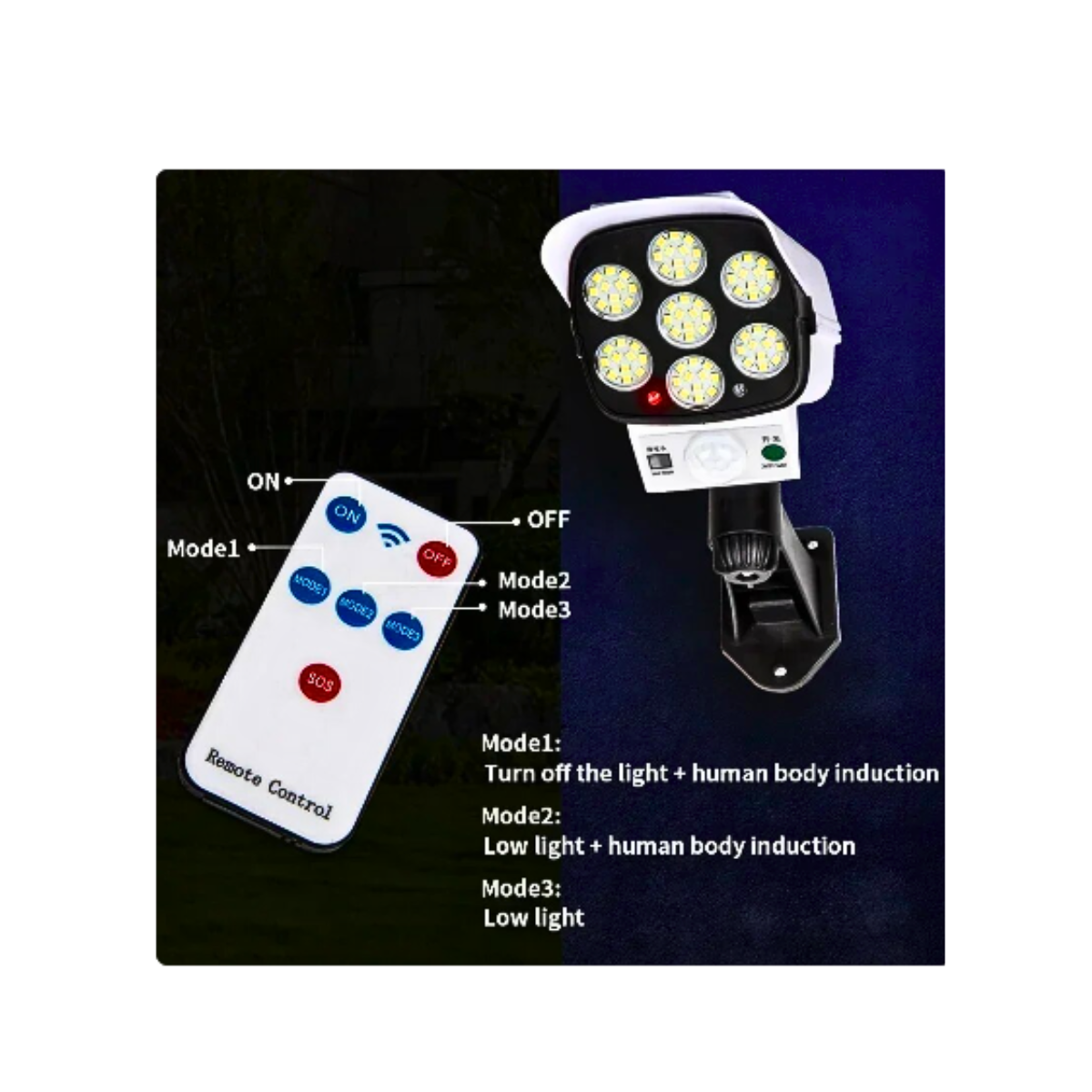 Lámpara Exterior Simulador Cámara Con Sensor Recarga Solar-2