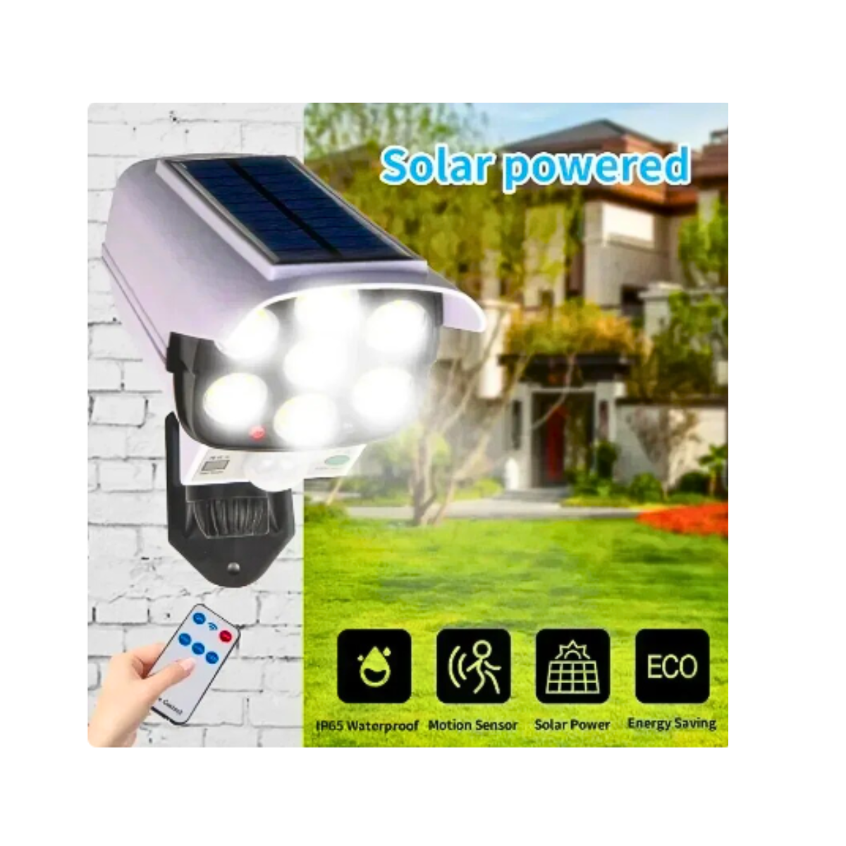 Lámpara Exterior Simulador Cámara Con Sensor Recarga Solar-6