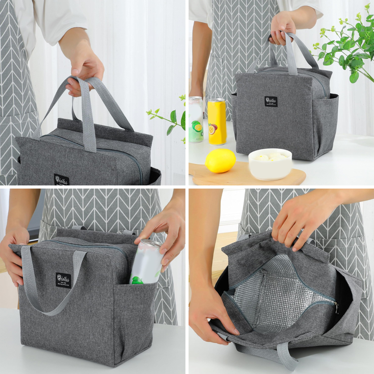 Lonchera Termica Impermeable Porta Alimentos Oficina Picnic Azul-7