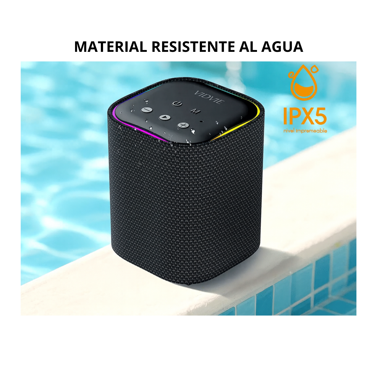 Parlante Altavoz Bluetooth Portátil Waterproof Luz Grb-3