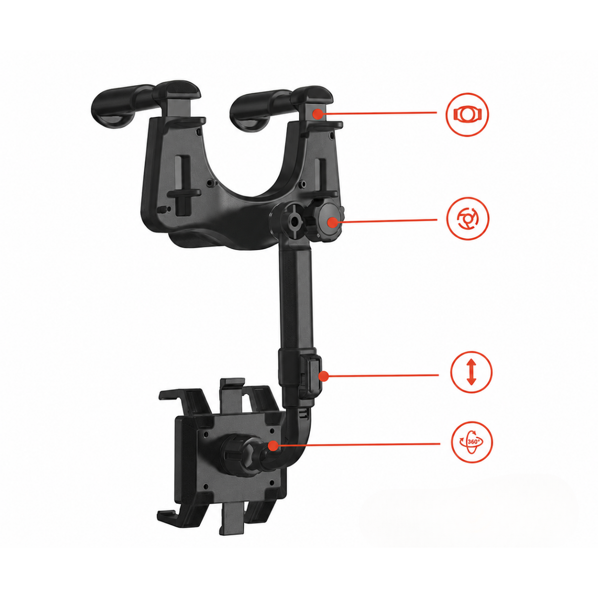 Soporte De Celular Ajustable 360 Para Espejo Retrovisor-2