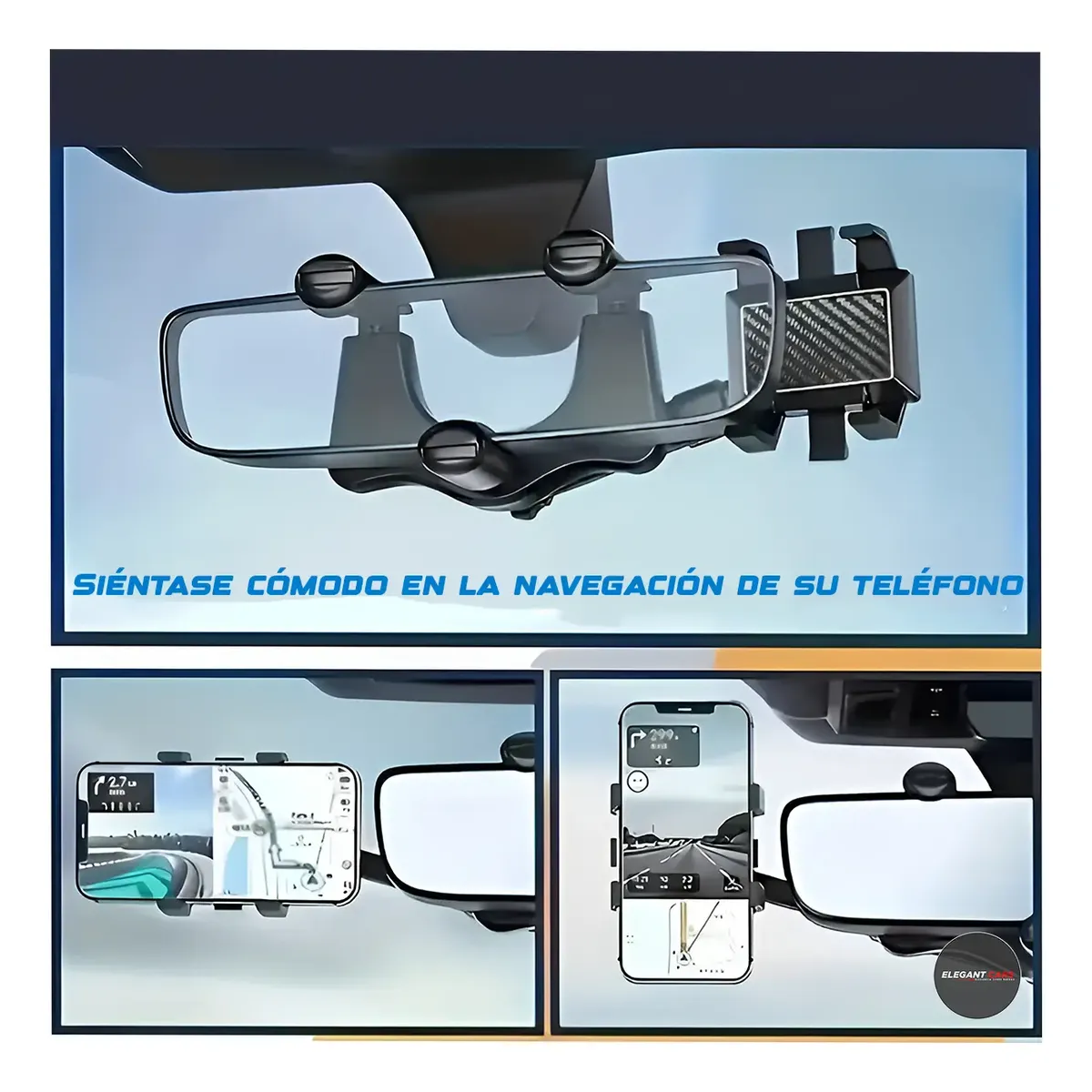 Soporte De Celular Ajustable 360 Para Espejo Retrovisor-3