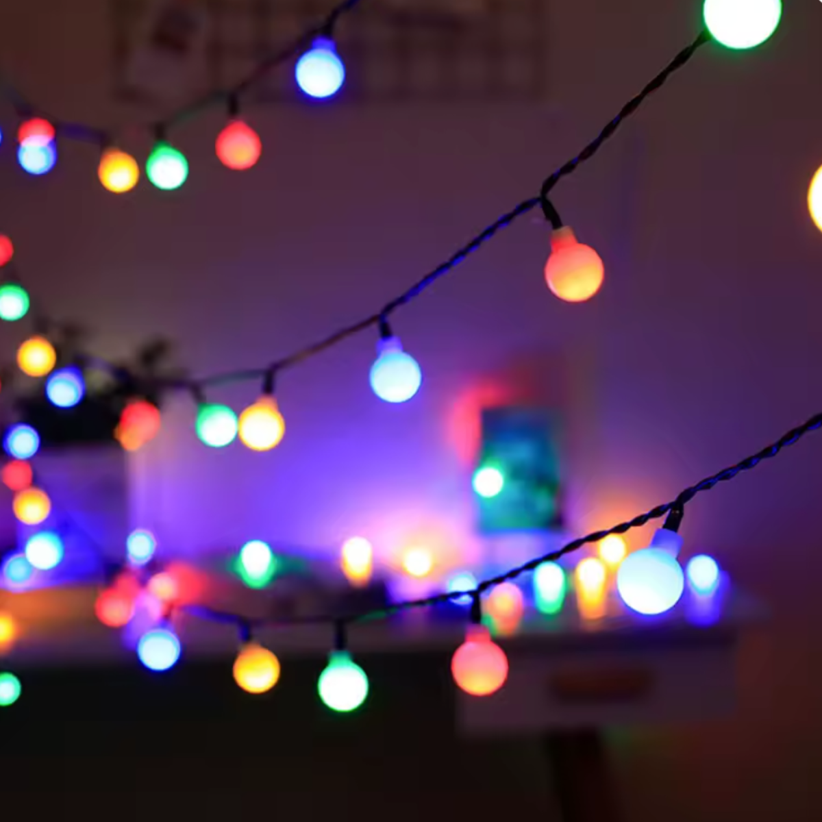 Luz Luces Navidad Recarga Solar 5m Esfera Multicolor-3