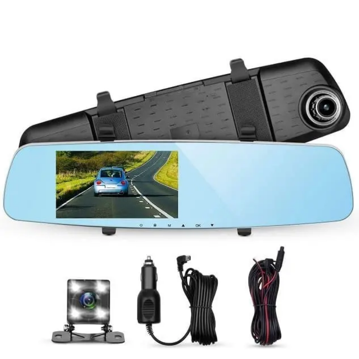 Espejo Retrovisor Con Camara Dvr Full Hd Grabacion Auto-1