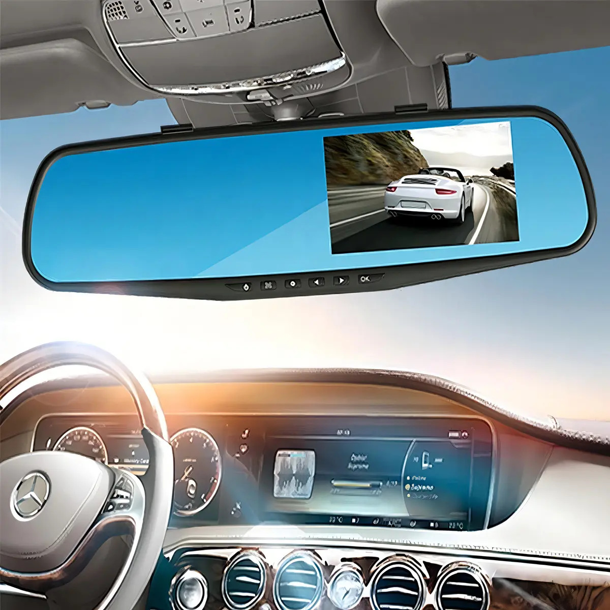 Espejo Retrovisor Con Camara Dvr Full Hd Grabacion Auto-6