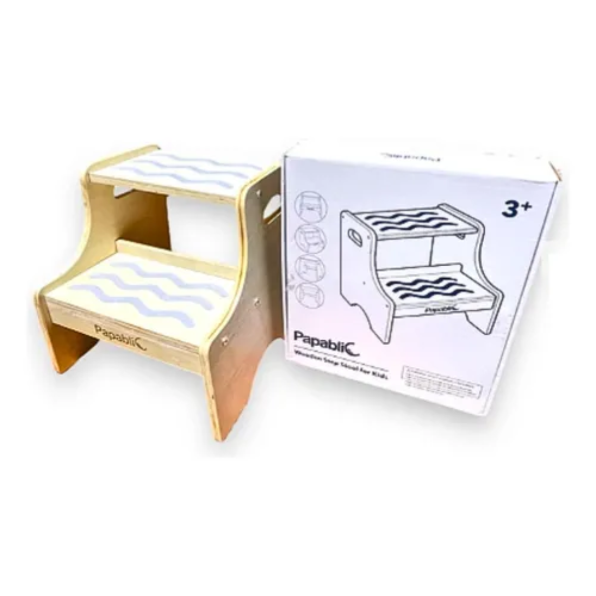 Taburete Alzador De Madera Piso Para Niños 2 Escalones-0