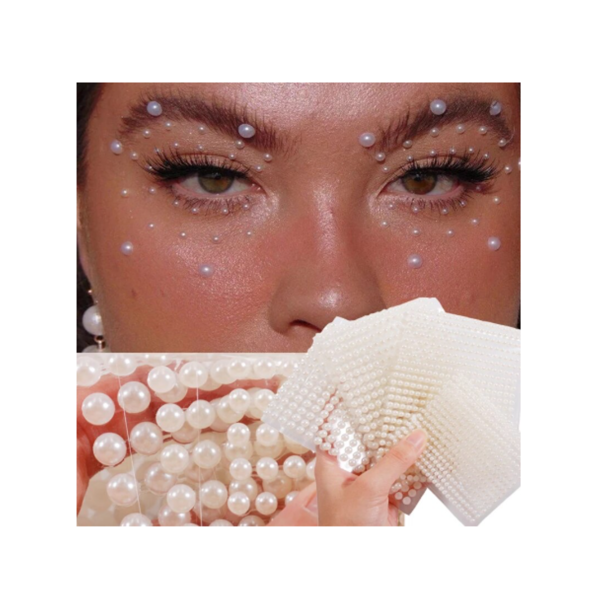 Pack 3 Stickers Strass Pegatina Adhesivas Perlas Faciales-3