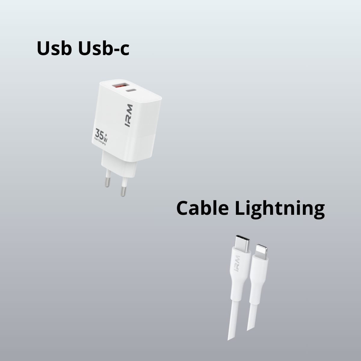 Cargador Carga Rápida 35w Doble Usb Usb-c +cable Lightning-2