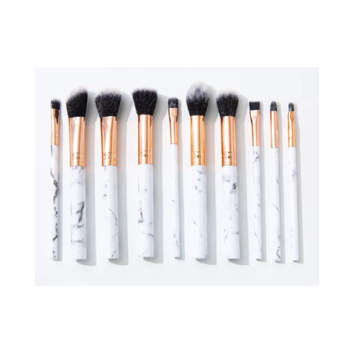 Set 10 Brochas Para Maquillaje Diseño Marmol-3