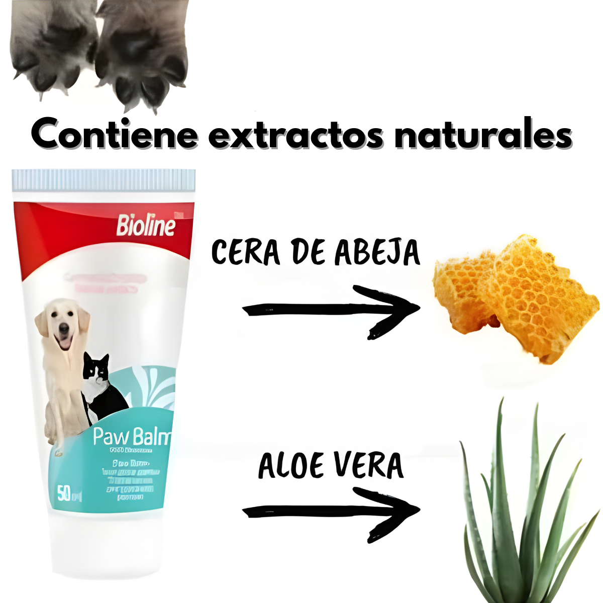 Balsamo Hidratante Patas Perros Gatos Bioline Paw Balm 50g-3