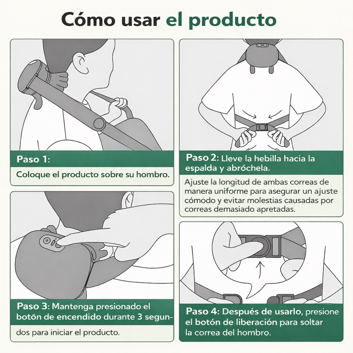 Masajeador De Hombros Y Cuello Electrico Portatil Sensorial-2