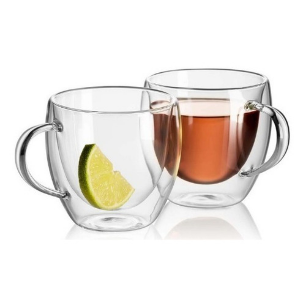 Set De 2 Tazas De Vidrio Doble Pared Para Cafe Te 80ml-3