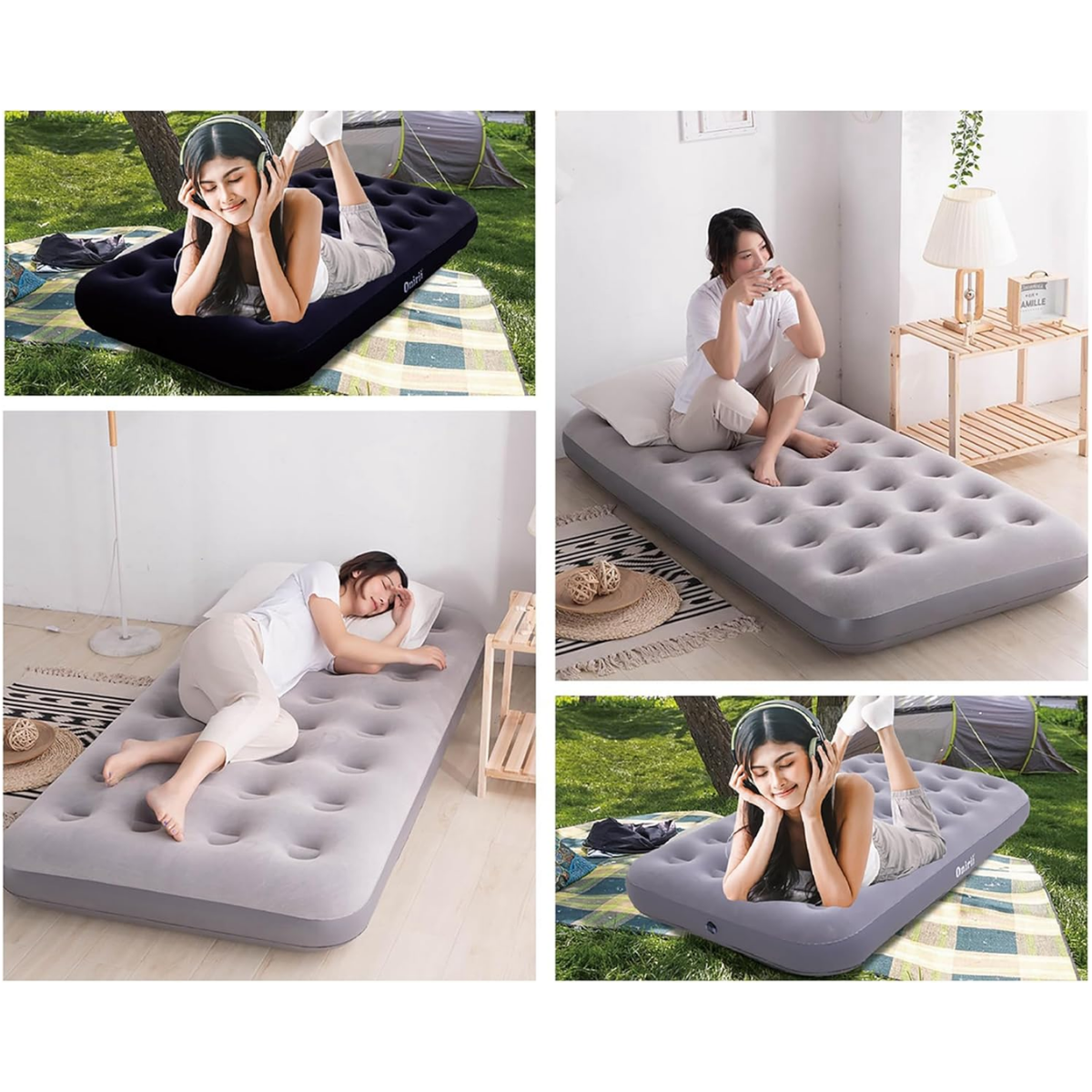 Colchon Inflable 191x99x22cm Individual 1 Plaza Camping-4