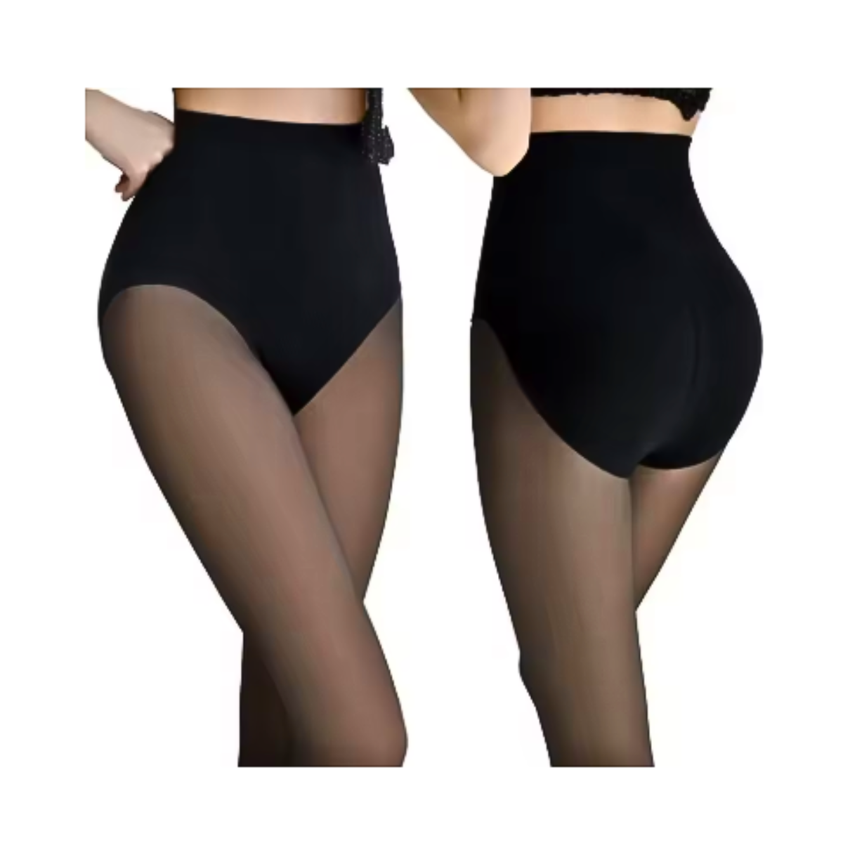Pack 3 Pantys Calzas Medias Efecto Piel Con Polar Y Faja-3