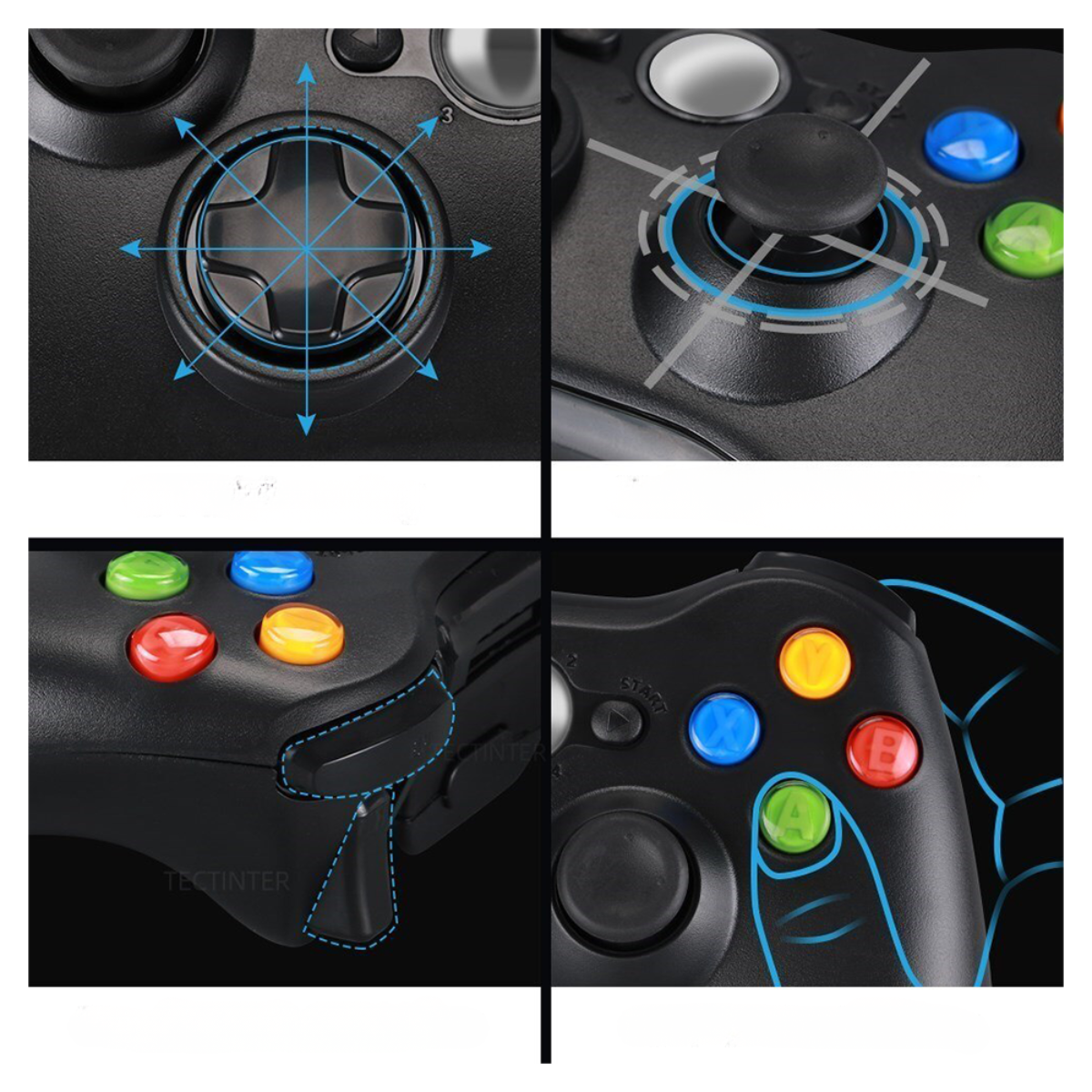 Control Inalambrico Compatible Con Xbox 360 Joystick Pc-3