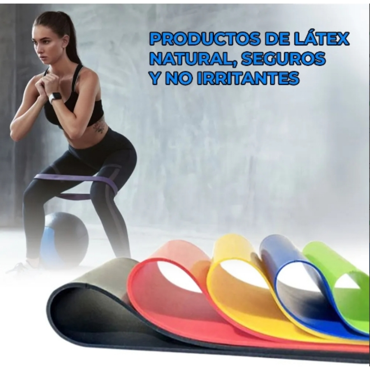 Set 5 Bandas De Resistencia Elasticas Gym Casa Yoga-4