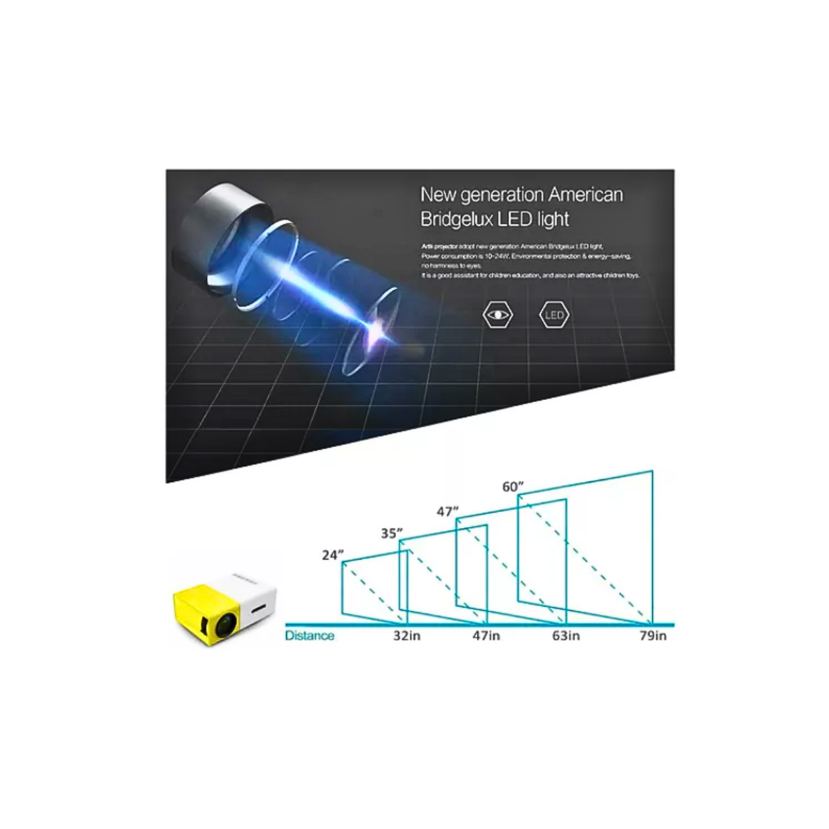 Mini Proyector Portátil 4k Resolución Led Cine En Casa-6
