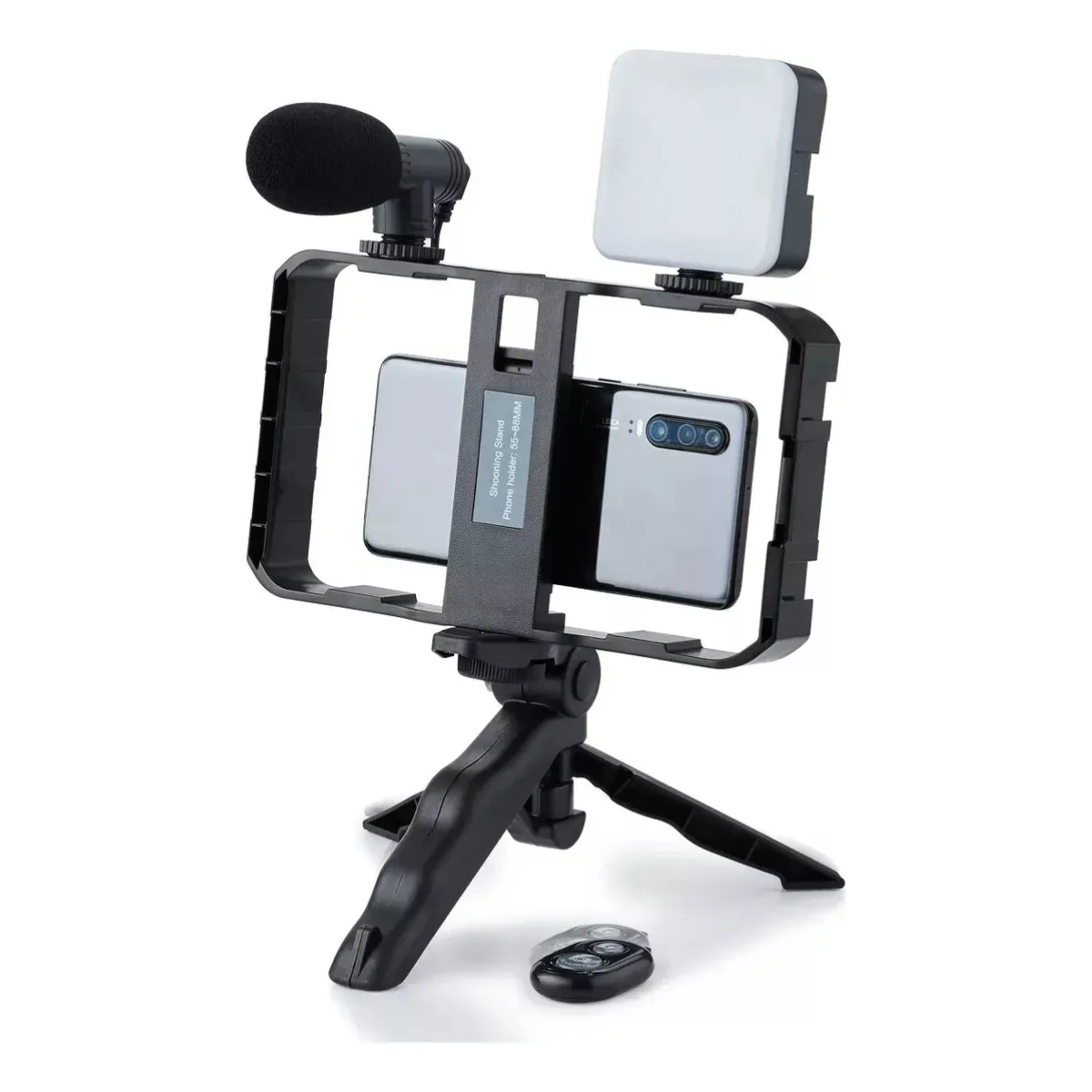 Kit Vlogging Video Ay 49x Microfono Luz Led Tripode Control-5