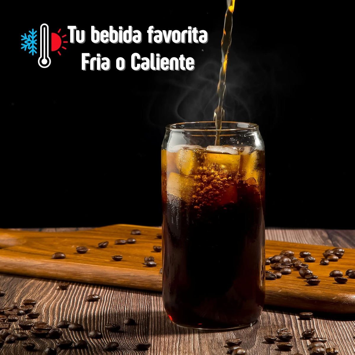 Set 2 Vasos De Vidrio Transparente Forma Lata Bombilla 540ml-2