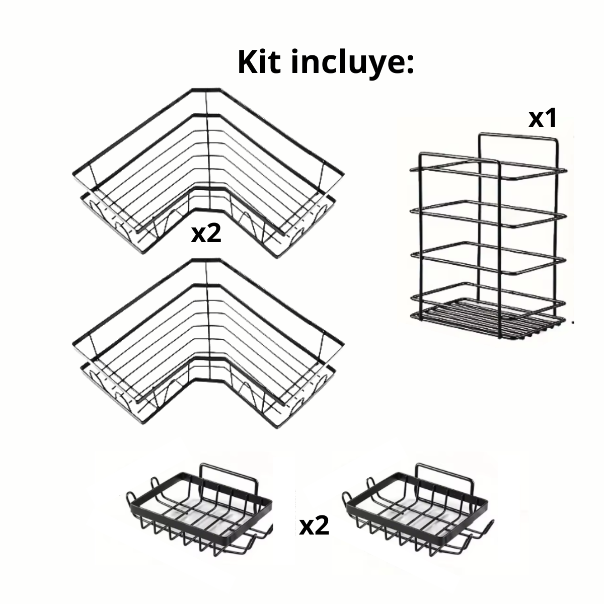 Kit 5 Piezas Organizador Repisas De Ducha Baño Esquinero-4