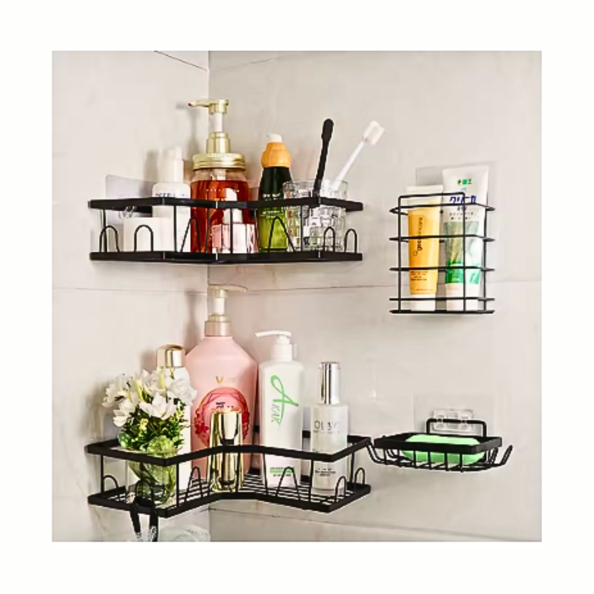 Kit 5 Piezas Organizador Repisas De Ducha Baño Esquinero-6