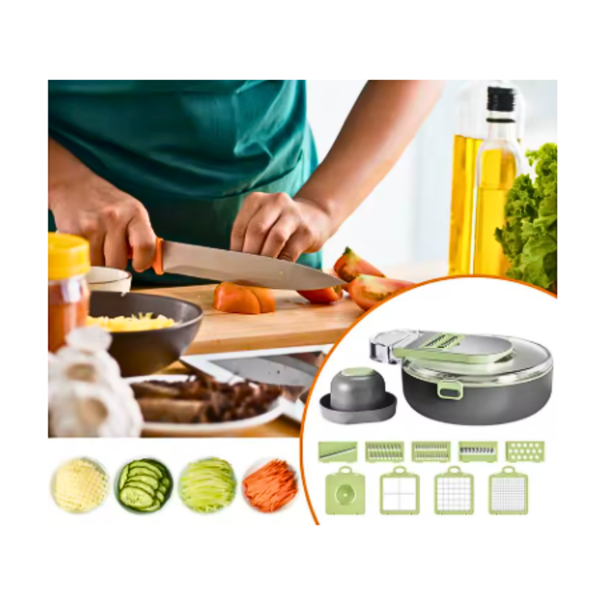 Cortador Rebanador De Verduras 9 En 1 Multifunción-2