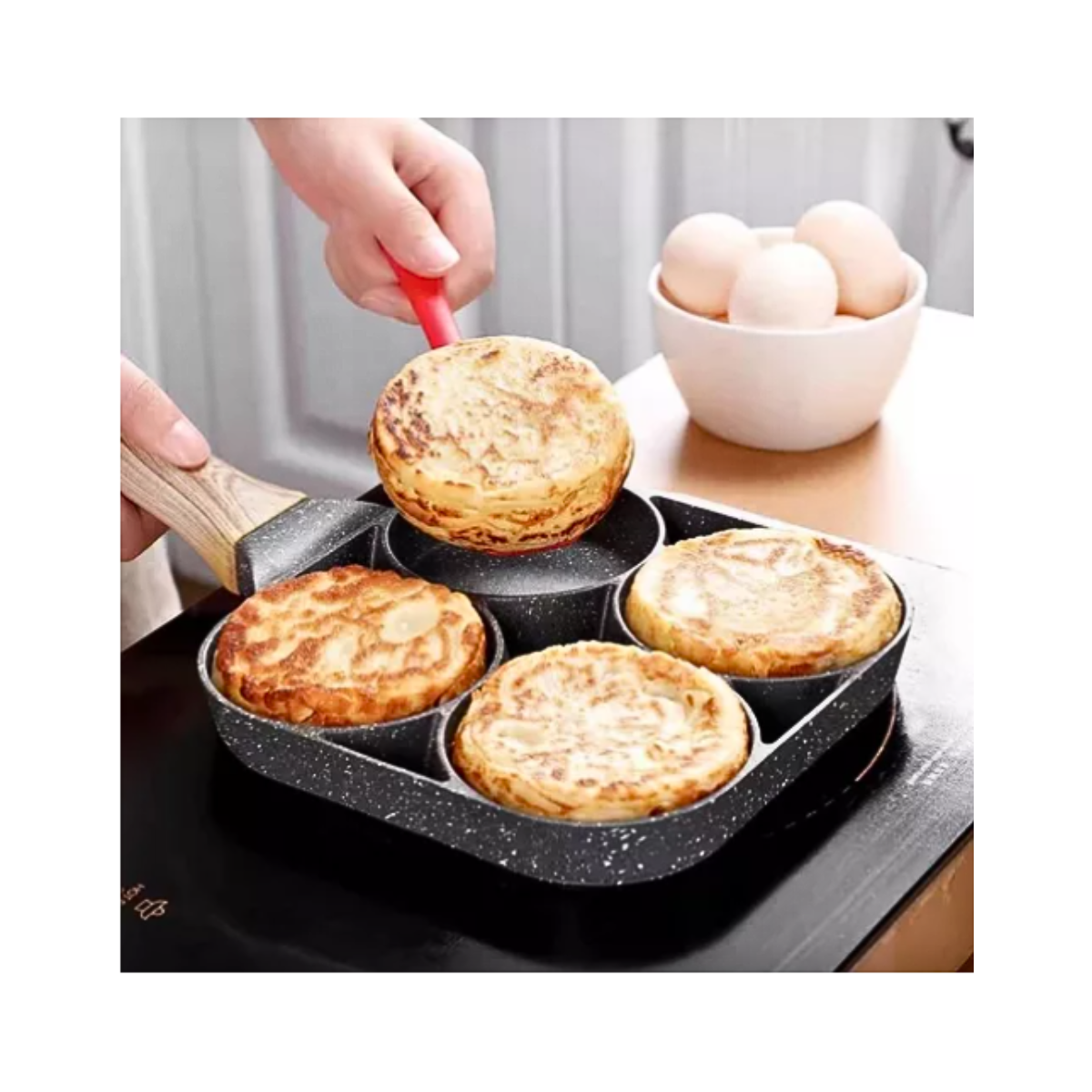 Sartén Multiusos 4 Divisiones P/huevos Hamburguesas Hot Cake-2