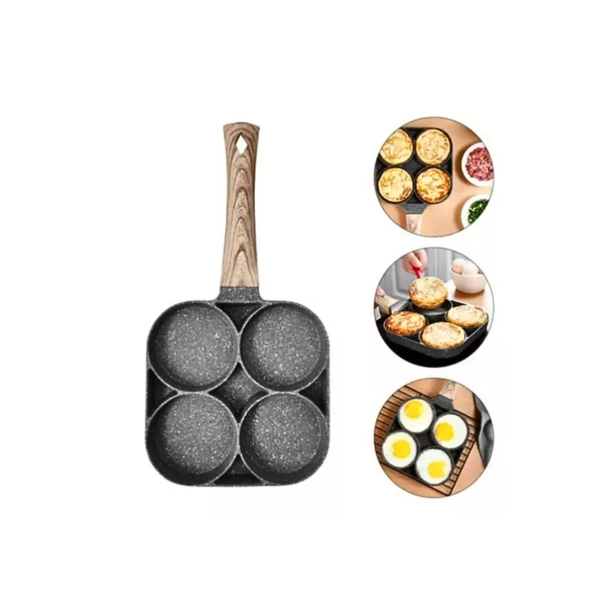 Sartén Multiusos 4 Divisiones P/huevos Hamburguesas Hot Cake-3