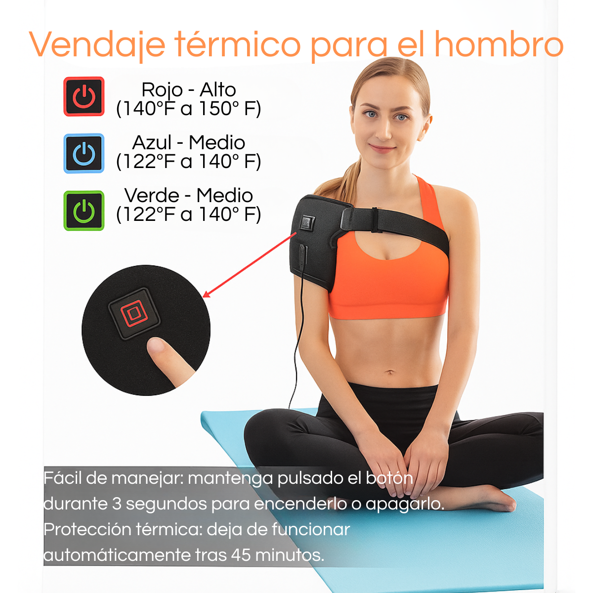 Soporte Almohadilla Para Hombro Térmico Terapia De Calor-4