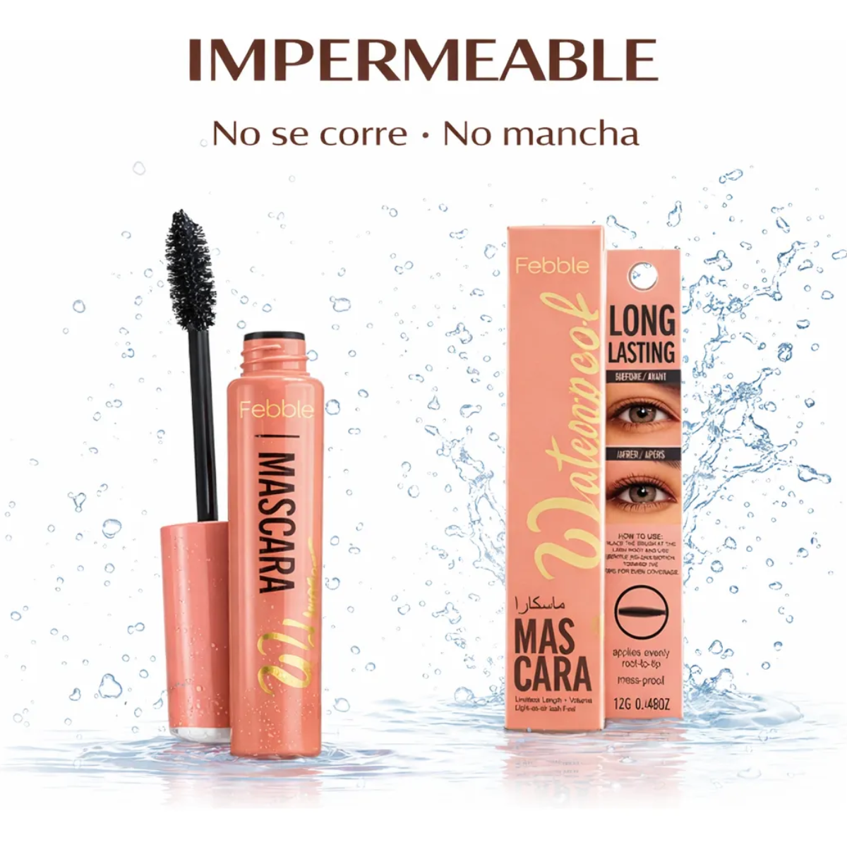 Mascara De Pesta as Febble Waterproof Larga Duracion Negra-2