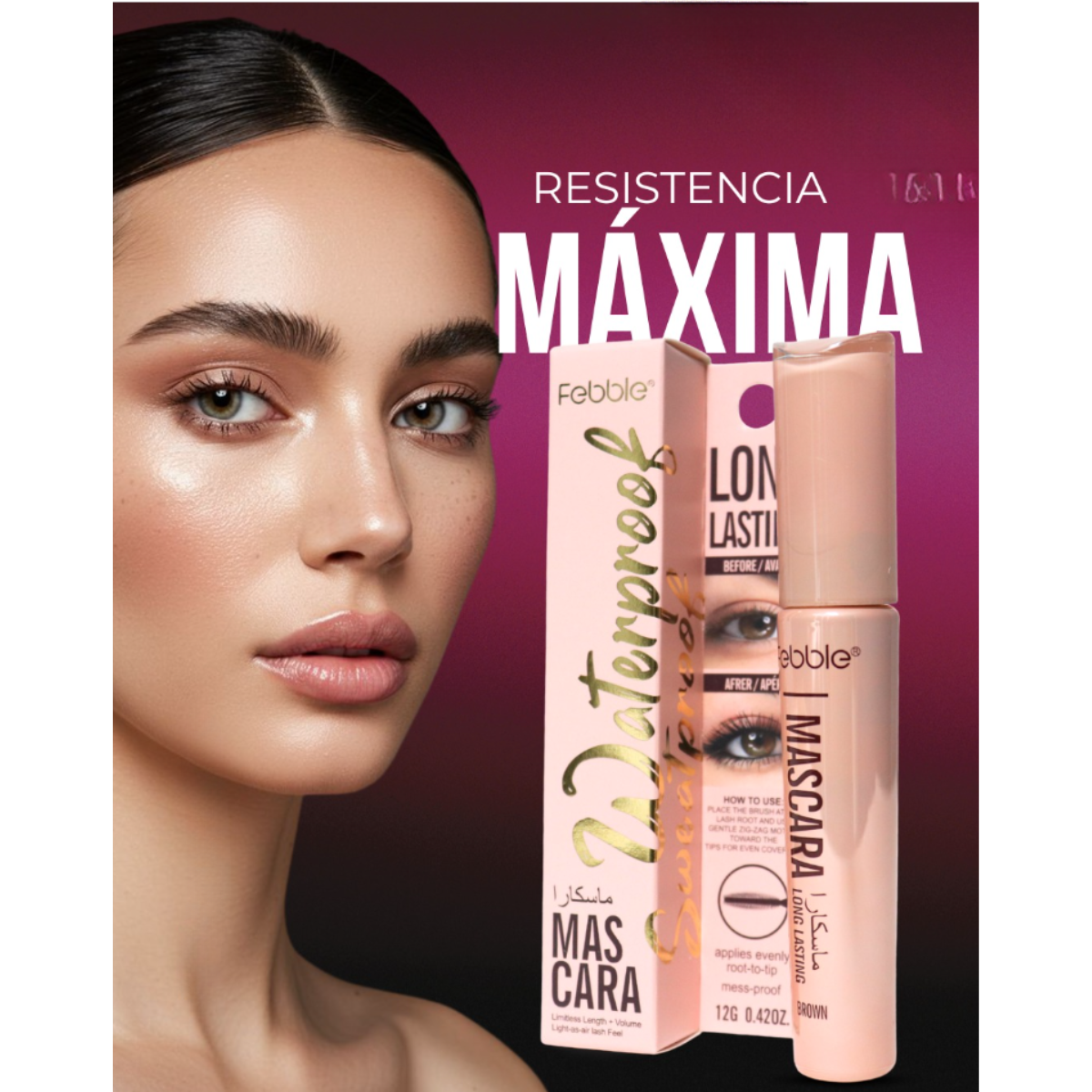 Mascara De Pesta as Febble Waterproof Larga Duracion Negra-4