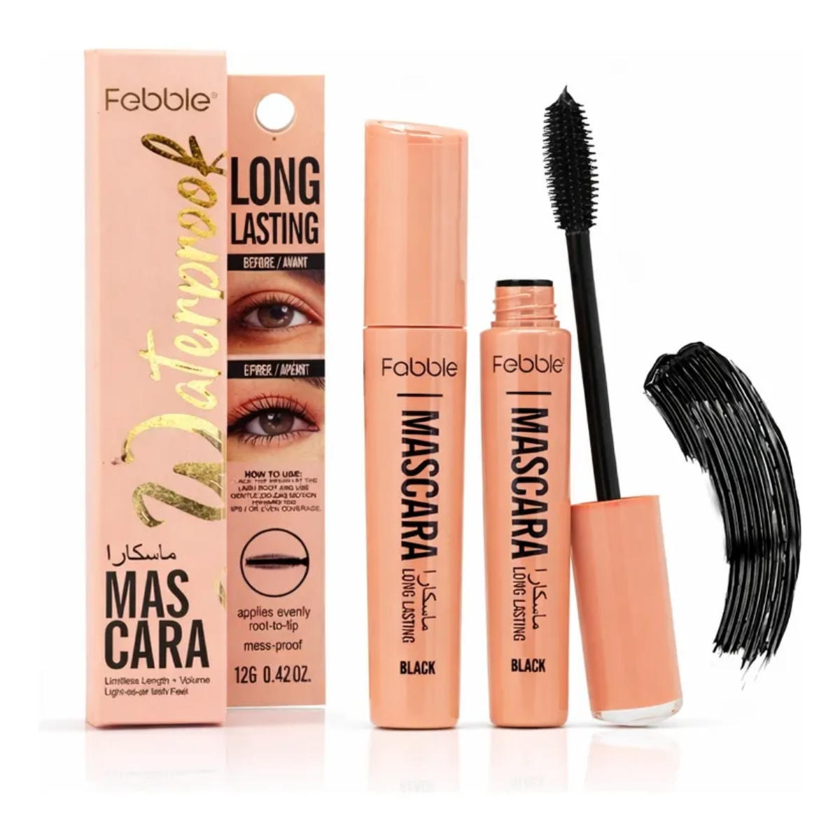 Mascara De Pesta as Febble Waterproof Larga Duracion Negra-5